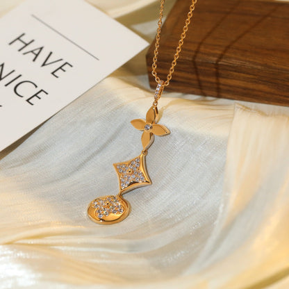 ¡®Lume Jewels¡¯STAR AND SUN DIAMOND PINK GOLD NECKLACE