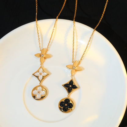 ¡®Lume Jewels¡¯STAR AND SUN ONYX PINK GOLD NECKLACE