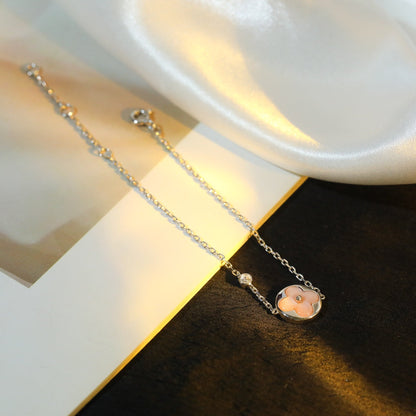 ¡®Lume Jewels¡¯SUN MOTIF PINK MOP SILVER BRACELET
