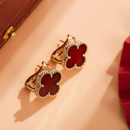 ¡®Lume Jewels¡¯CLOVER MEDIUM 1 MOTIFS CARNELIAN  EARRINGS