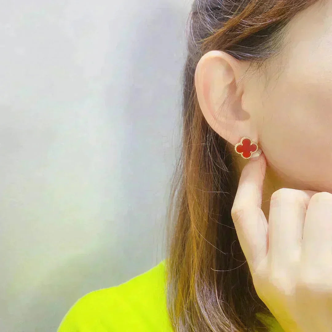 ¡®Lume Jewels¡¯CLOVER MEDIUM 1 MOTIFS CARNELIAN  EARRINGS