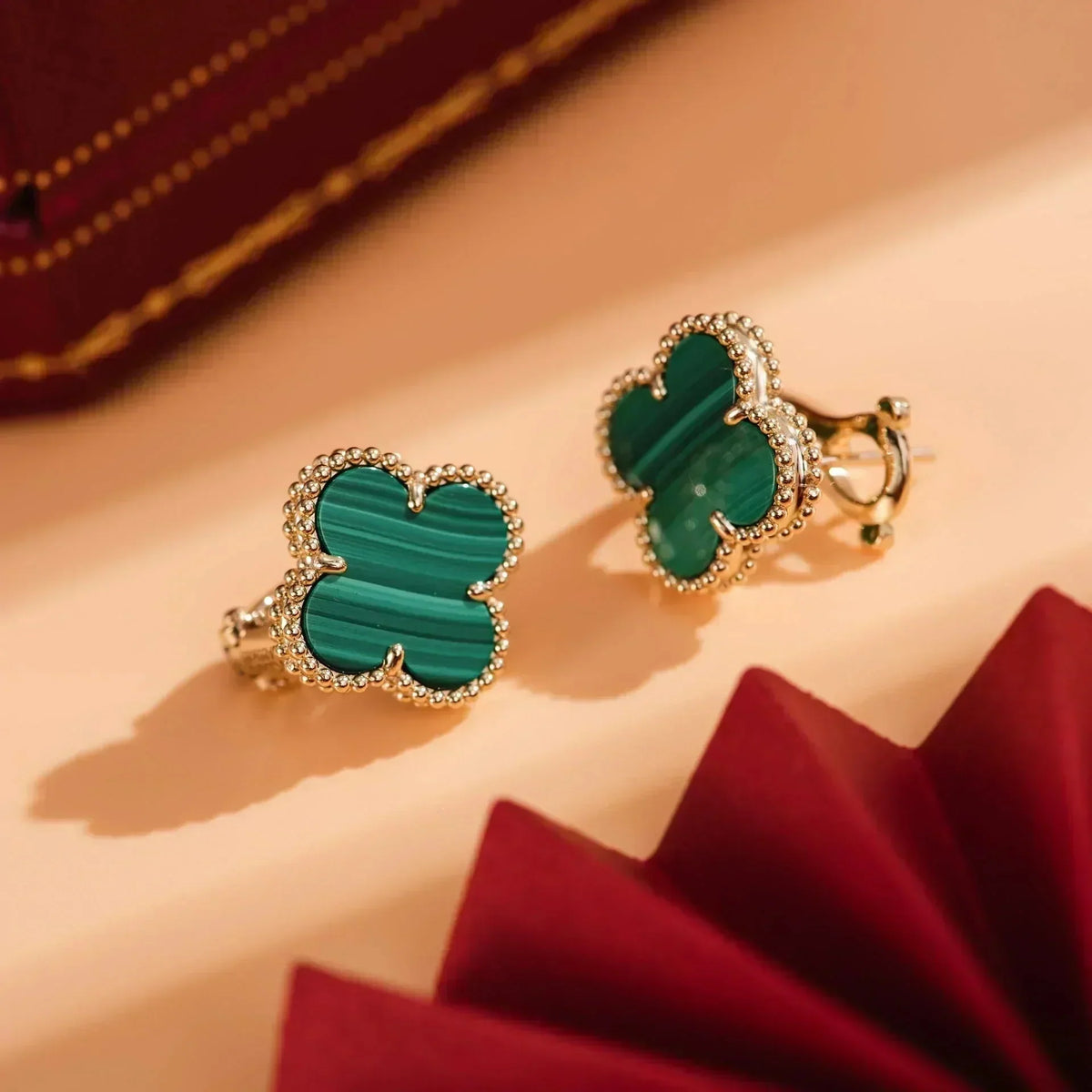 ¡®Lume Jewels¡¯CLOVER MEDIUM 1 MOTIFS MALACHITE  EARRINGS