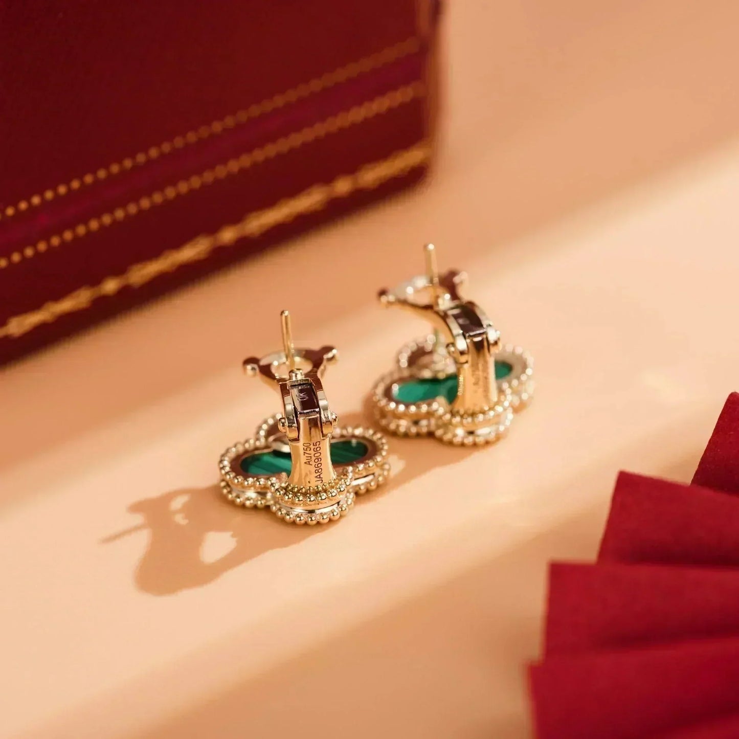 ¡®Lume Jewels¡¯CLOVER MEDIUM 1 MOTIFS MALACHITE  EARRINGS