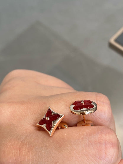 ¡®Lume Jewels¡¯STAR AND SUN PINK GOLD CARNELIAN STUD EARRINGS