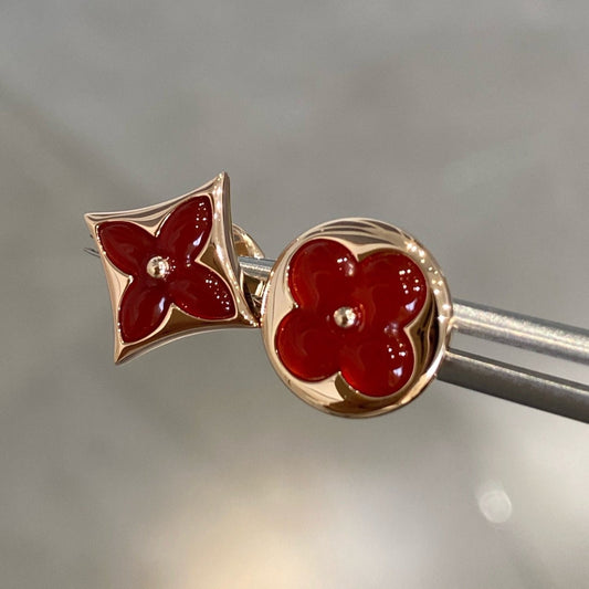 ¡®Lume Jewels¡¯STAR AND SUN PINK GOLD CARNELIAN STUD EARRINGS