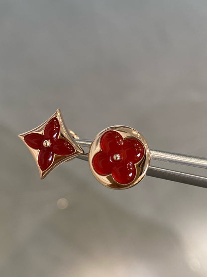 ¡®Lume Jewels¡¯STAR AND SUN PINK GOLD CARNELIAN STUD EARRINGS