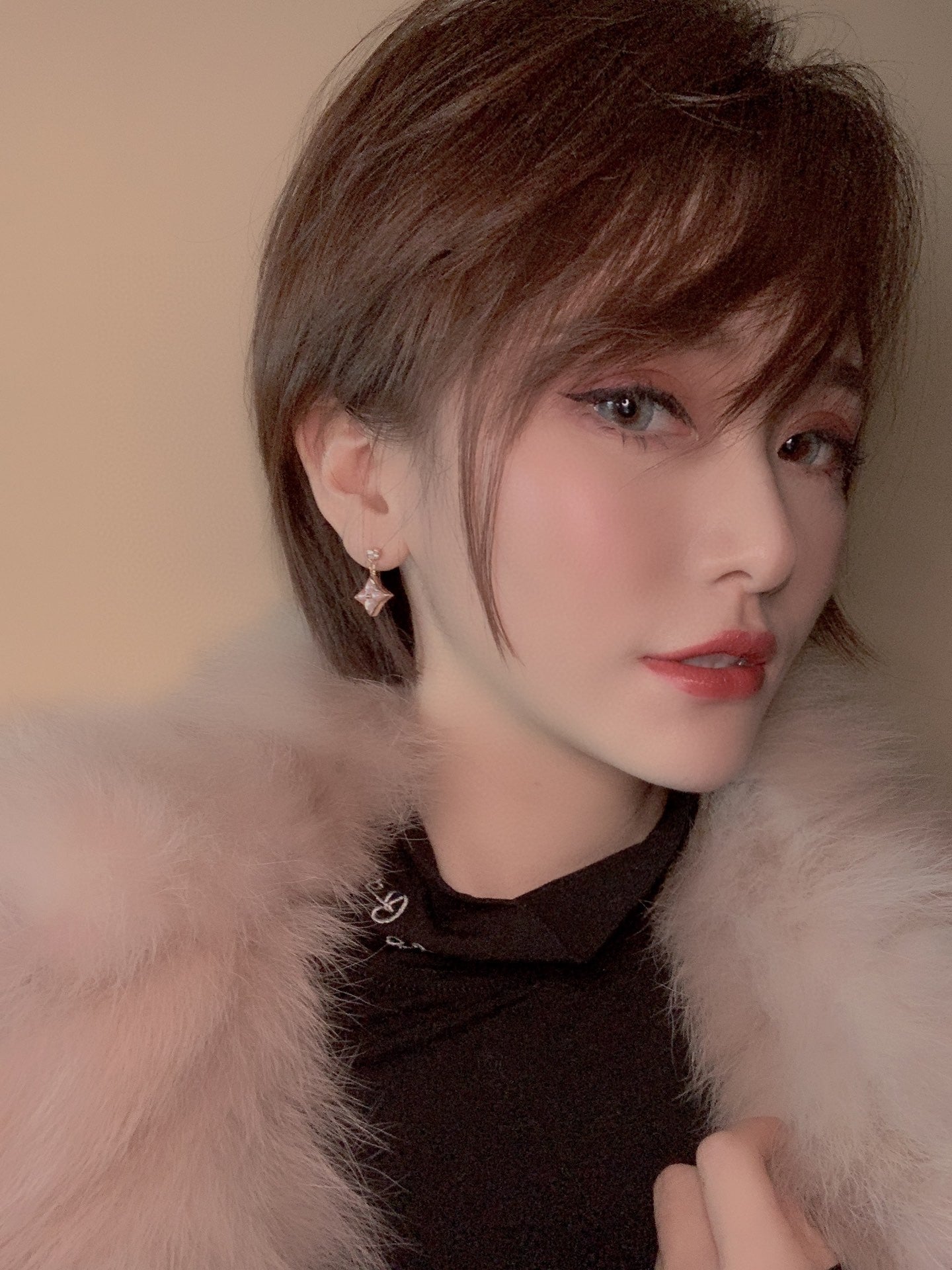 ¡®Lume Jewels¡¯DOUBLE STAR PINK GOLD MOP DROP EARRINGS