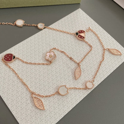 ¡®Lume Jewels¡¯LUCKY SPRING 15 MOTIFS ROSE GOLD NECKLACE
