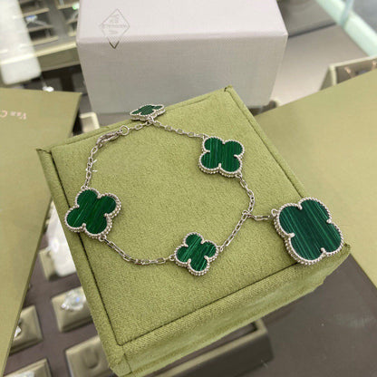 ¡®Lume Jewels¡¯CLOVER 5 MOTIFS SIVLER MALACHITE BRACELET