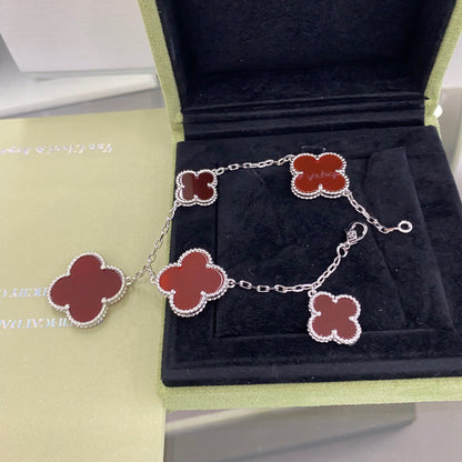 ¡®Lume Jewels¡¯CLOVER 5 MOTIFS SIVLER CARNELIAN BRACELET
