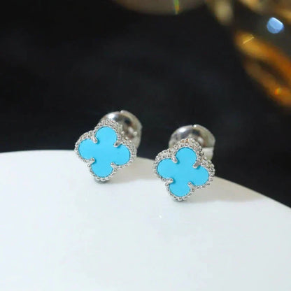 ¡®Lume Jewels¡¯CLOVER MINI 9.5MM ONYX STUD EARRINGS SILVER