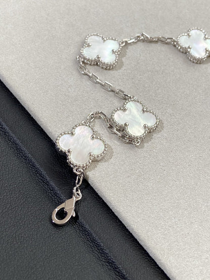 [Lume Jewels]New CLOVER WHITE PEARL MOP 5 MOTIF BRACELET COLLECTION