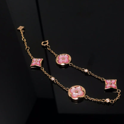 ¡®Lume Jewels¡¯STAR AND SUN 4 MOTIF PINK MOP PINK GOLD BRACELET