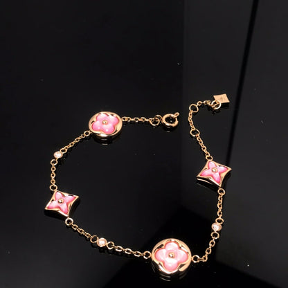 ¡®Lume Jewels¡¯STAR AND SUN 4 MOTIF PINK MOP PINK GOLD BRACELET