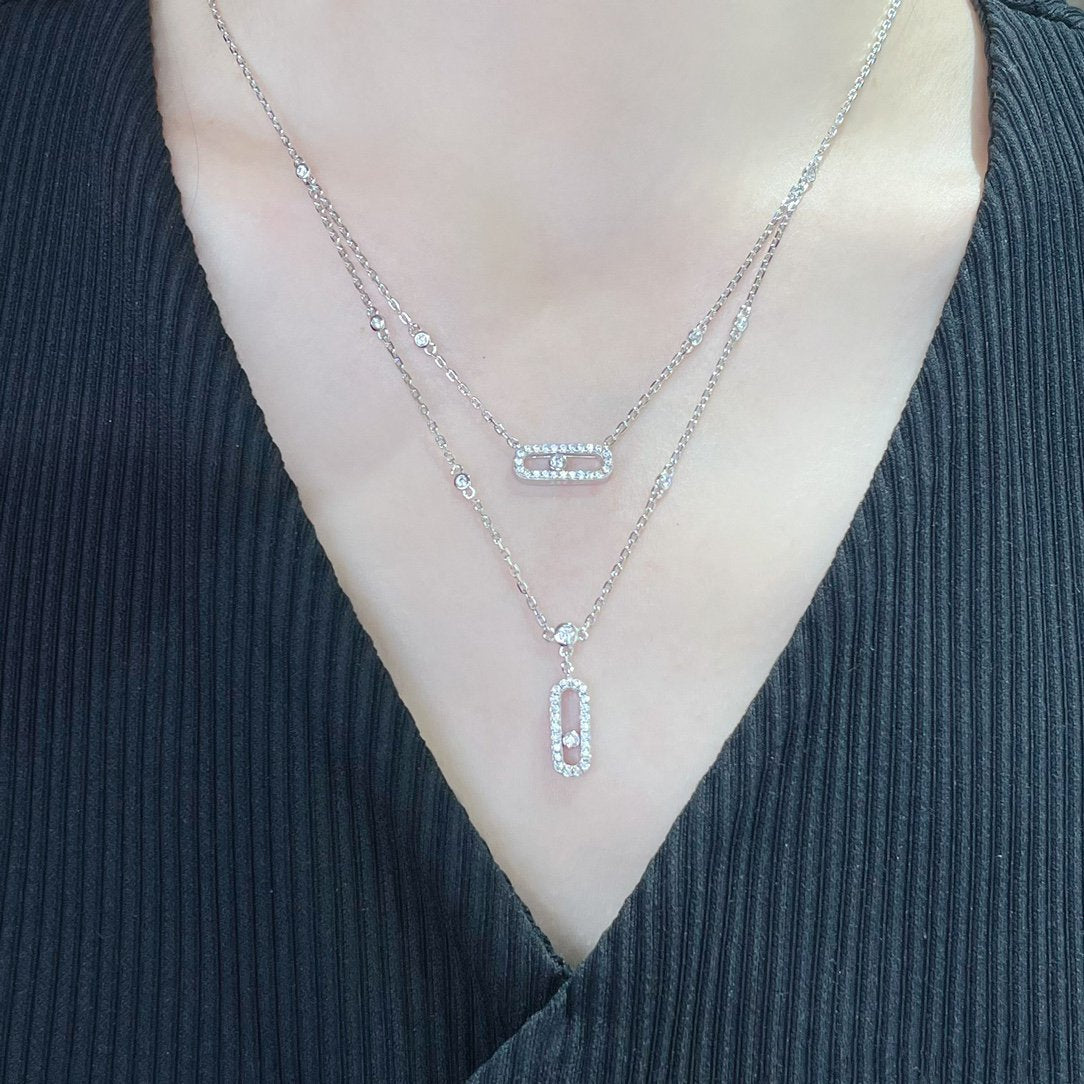 [Lume Jewels]MOVE 2 ROW DIAMOND NECKLACE