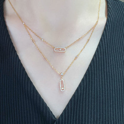 [Lume Jewels]MOVE 2 ROW DIAMOND NECKLACE