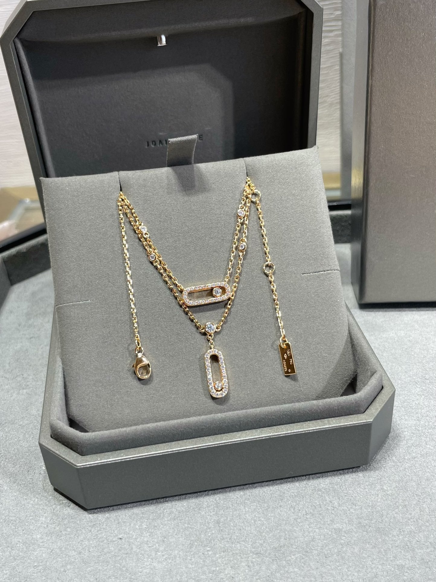 [Lume Jewels]MOVE 2 ROW DIAMOND NECKLACE