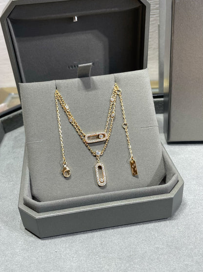 [Lume Jewels]MOVE 2 ROW DIAMOND NECKLACE