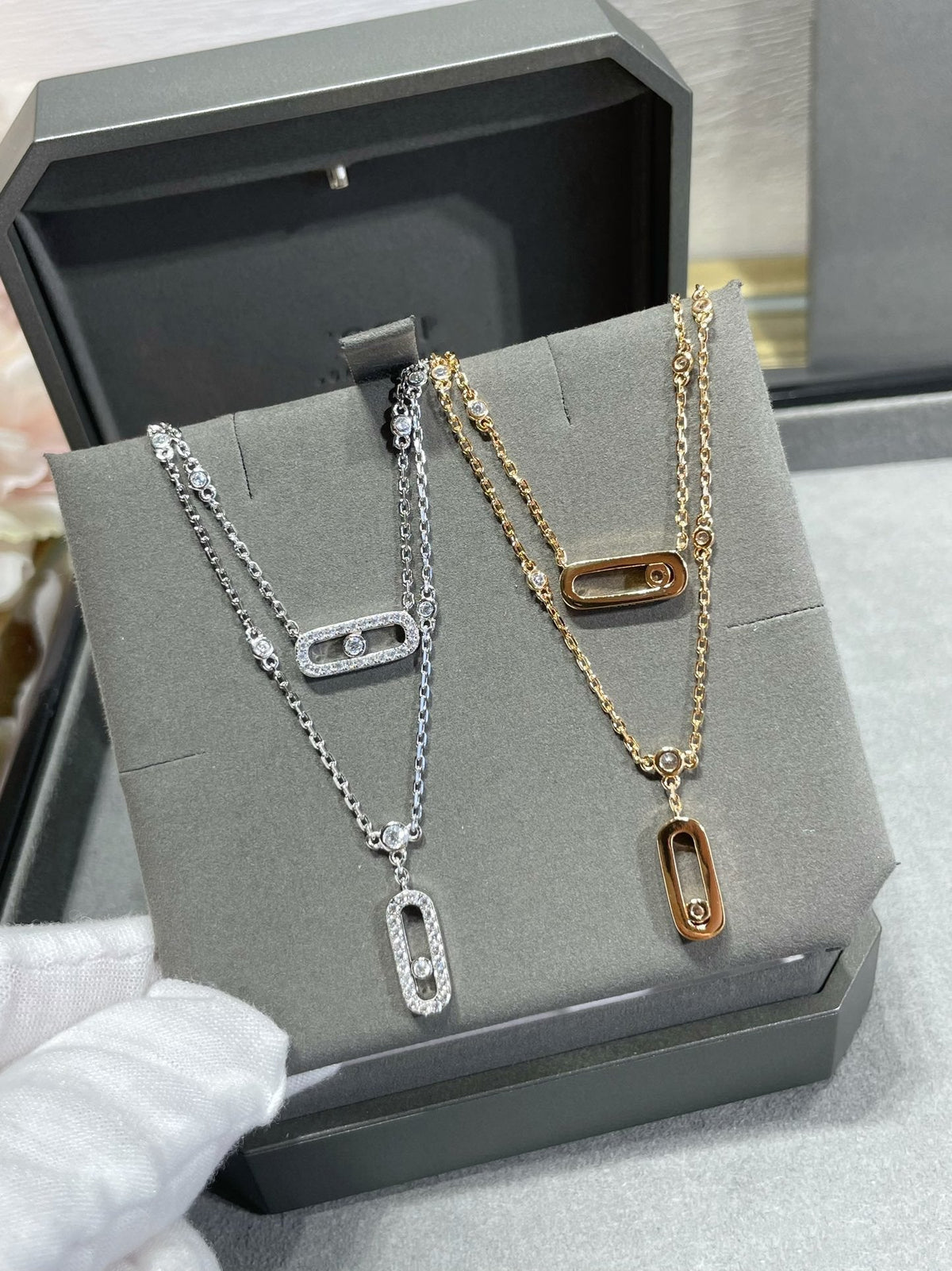 [Lume Jewels]MOVE 2 ROW DIAMOND NECKLACE