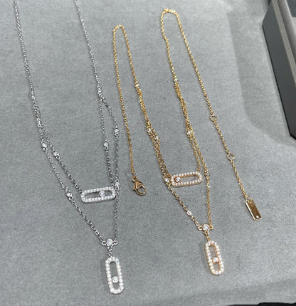 [Lume Jewels]MOVE 2 ROW DIAMOND NECKLACE