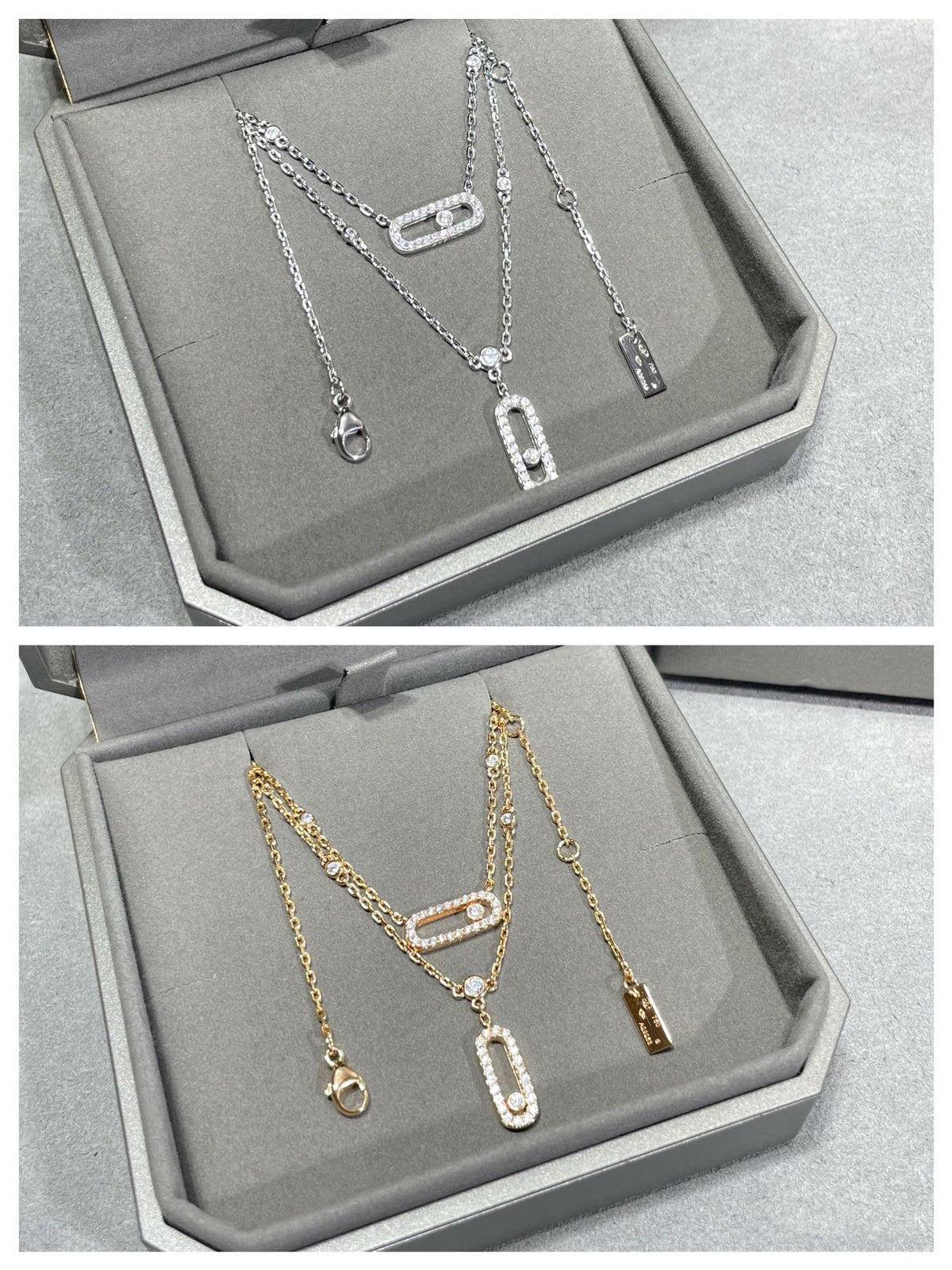 [Lume Jewels]MOVE 2 ROW DIAMOND NECKLACE