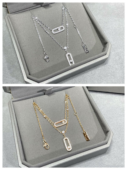 [Lume Jewels]MOVE 2 ROW DIAMOND NECKLACE