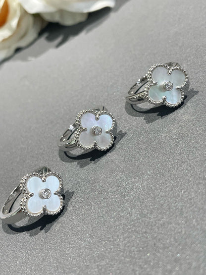 ¡®Lume Jewels¡¯CLOVER SILVER MOP DIAMOND RING