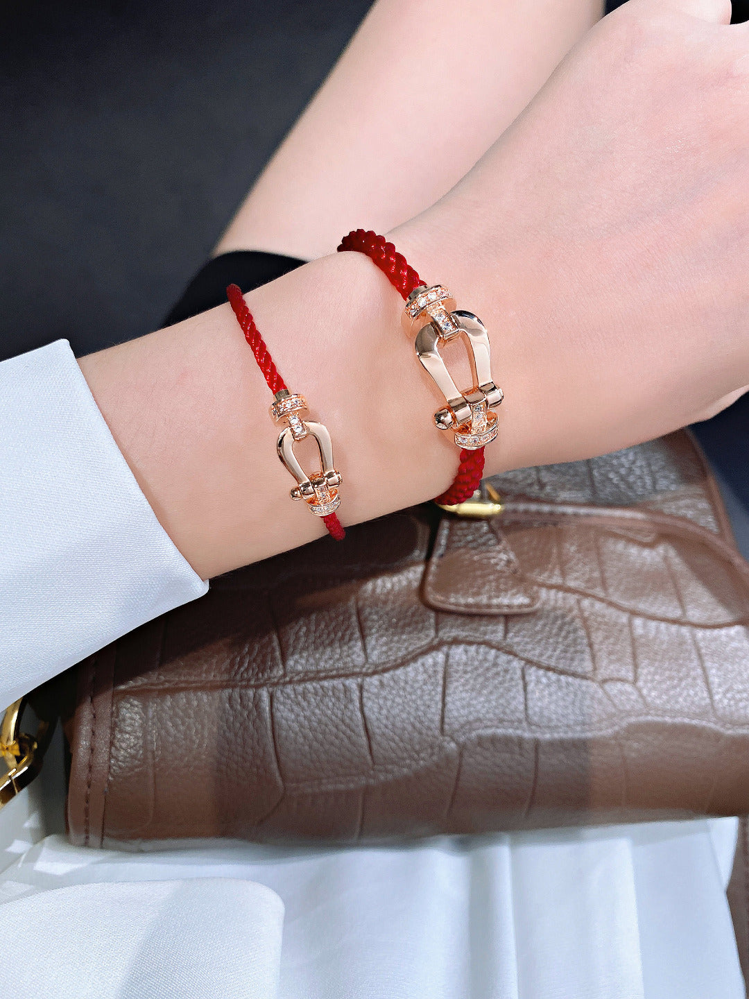¡®Lume Jewels¡¯FORCE 10 HALF DIAMOND PINK GOLD RED CORDERI LARGE AND MEDIUM MODEL