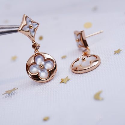 ¡®Lume Jewels¡¯STAR AND SUN PINK GOLD MOP DROP EARRINGS