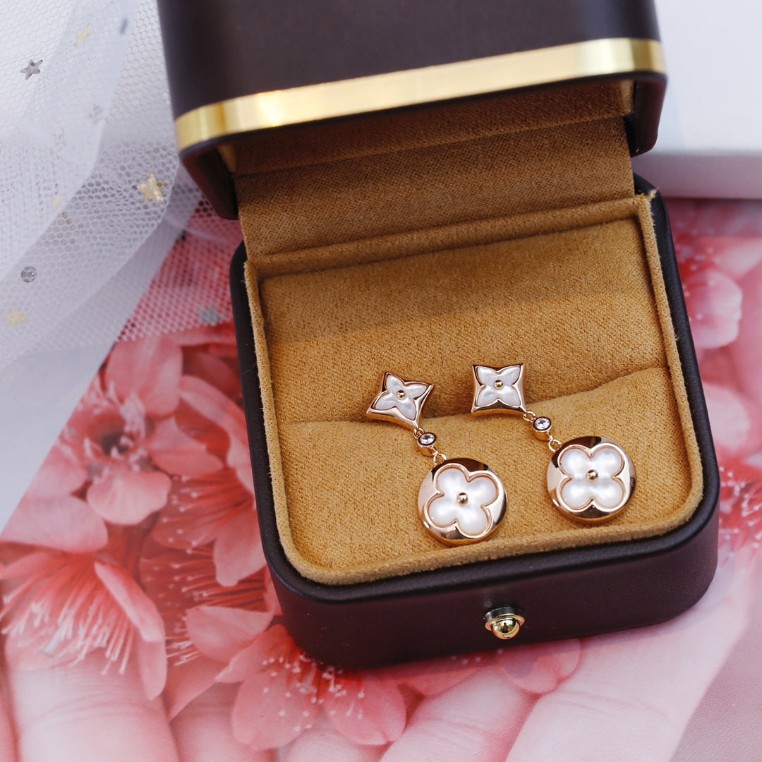 ¡®Lume Jewels¡¯STAR AND SUN PINK GOLD MOP DROP EARRINGS