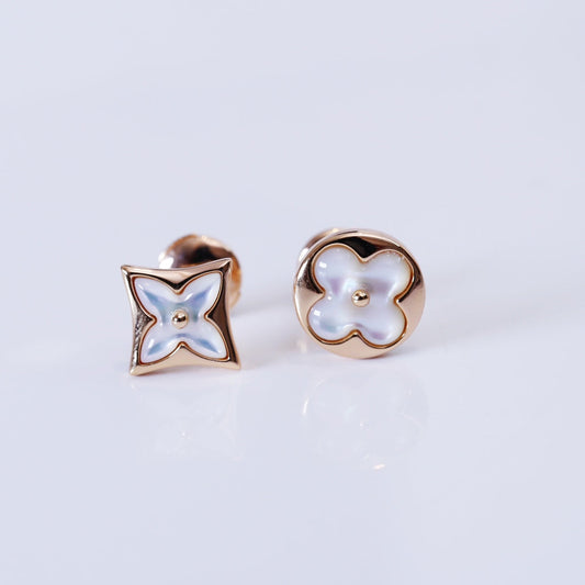 ¡®Lume Jewels¡¯STAR AND SUN PINK GOLD MOP STUD EARRINGS