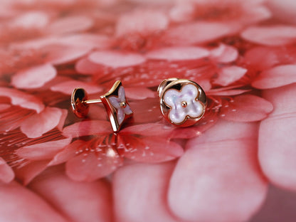 ¡®Lume Jewels¡¯STAR AND SUN PINK GOLD MOP STUD EARRINGS