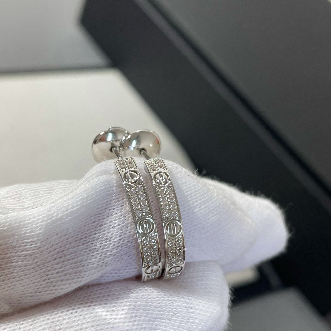 ¡®Lume Jewels¡¯LOVE DIAMOND SILVER HOOP EARRINGS