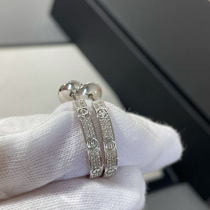 ¡®Lume Jewels¡¯LOVE DIAMOND SILVER HOOP EARRINGS