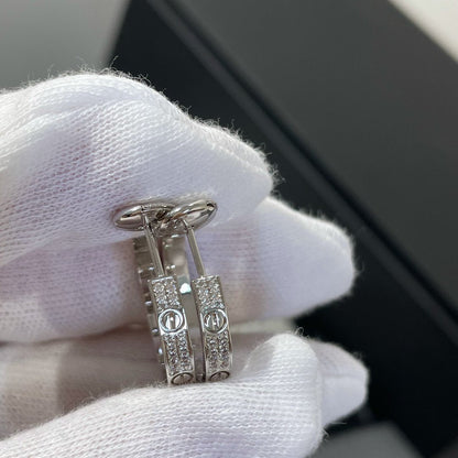 ¡®Lume Jewels¡¯LOVE DIAMOND SILVER HOOP EARRINGS