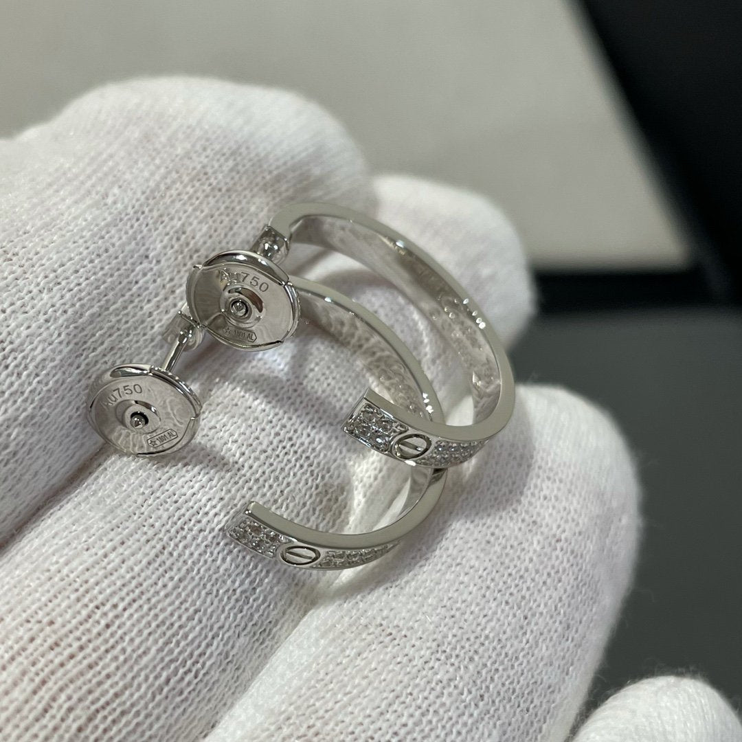 ¡®Lume Jewels¡¯LOVE DIAMOND SILVER HOOP EARRINGS