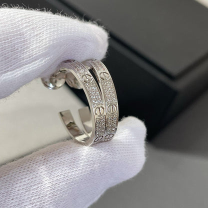 ¡®Lume Jewels¡¯LOVE DIAMOND SILVER HOOP EARRINGS