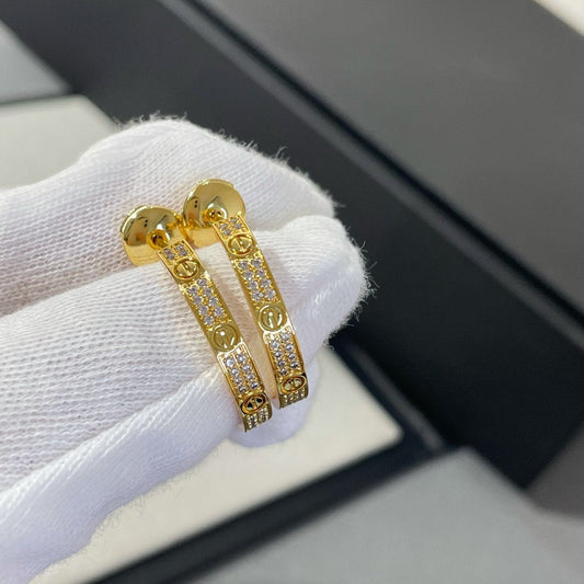 ¡®Lume Jewels¡¯LOVE DIAMOND GOLD HOOP EARRINGS