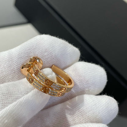 ¡®Lume Jewels¡¯LOVE DIAMOND PINK GOLD HOOP EARRINGS