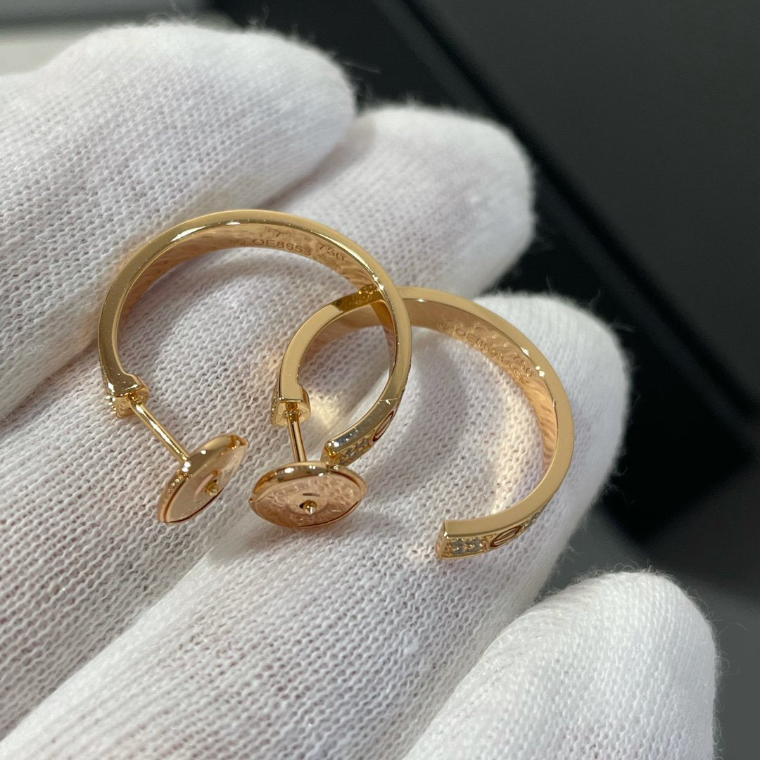 ¡®Lume Jewels¡¯LOVE DIAMOND PINK GOLD HOOP EARRINGS