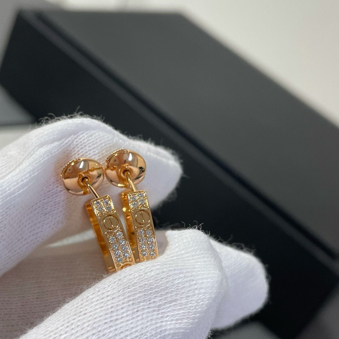 ¡®Lume Jewels¡¯LOVE DIAMOND PINK GOLD HOOP EARRINGS