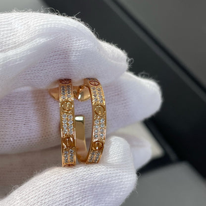 ¡®Lume Jewels¡¯LOVE DIAMOND PINK GOLD HOOP EARRINGS