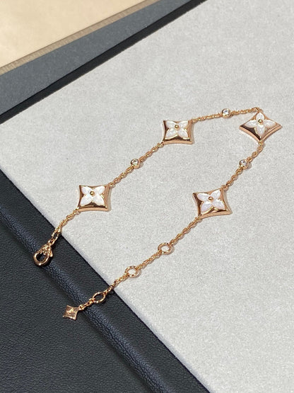 ¡®Lume Jewels¡¯STAR 4 MOTIF MOP DIAMOND PINK GOLD BRACELET