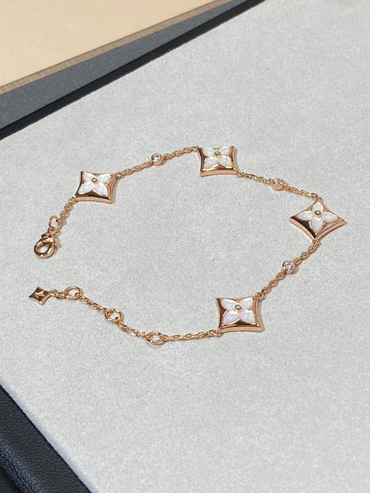 ¡®Lume Jewels¡¯STAR 4 MOTIF MOP DIAMOND PINK GOLD BRACELET