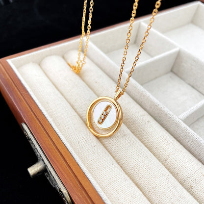 [Lume Jewels]LUCKY MOVE MOP PINK GOLD NECKLACE