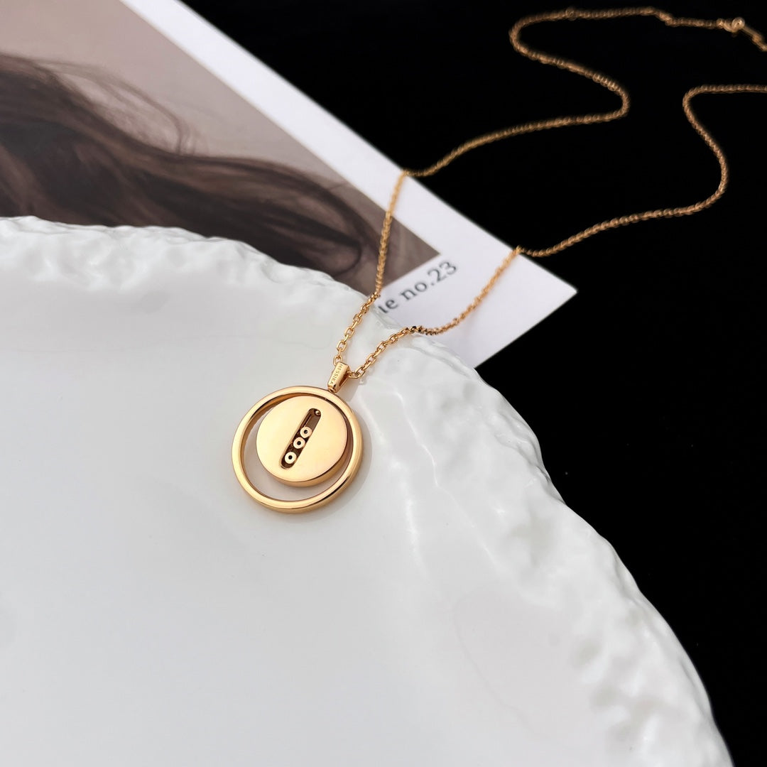 [Lume Jewels]LUCKY MOVE MOP PINK GOLD NECKLACE