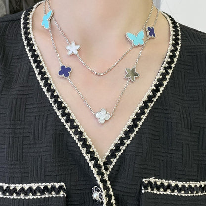 ¡®Lume Jewels¡¯LUCKY CLOVER SILVER 11 MOTIF NECKLACE