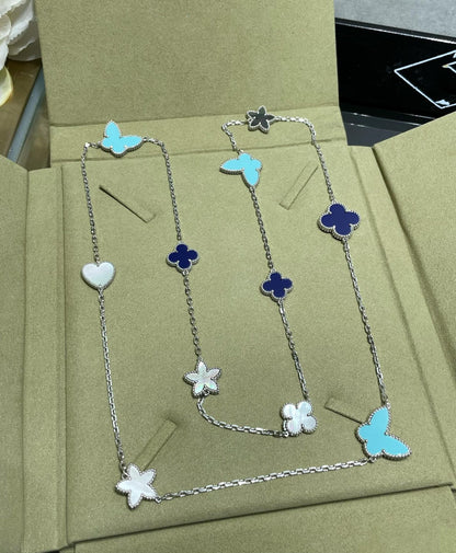 ¡®Lume Jewels¡¯LUCKY CLOVER SILVER 11 MOTIF NECKLACE