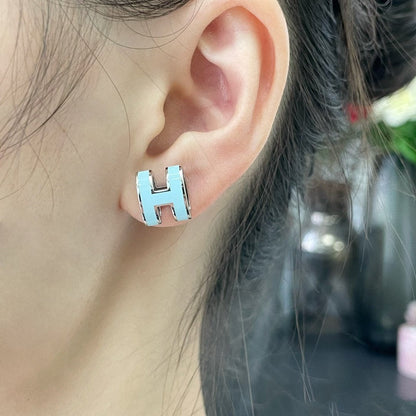 ¡®Lume Jewels¡¯POP H SKY BLUE STUD EARRINGS