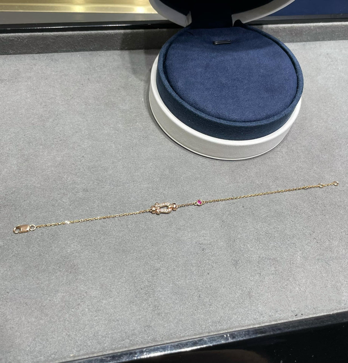 ¡®Lume Jewels¡¯FORCE 10 DIAMOND CHAIN LINK PINK GOLD BRACELET